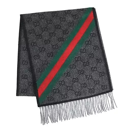 GUCCI GG SUPREME WEB WOOL CASHMERE  BLEND SCARF