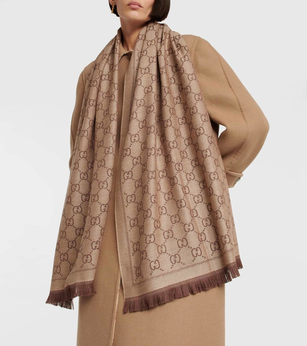 GUCCI GG JACQUARD WOOL SCARF