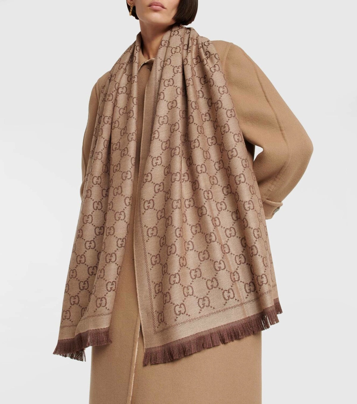 GUCCI GG JACQUARD WOOL SCARF