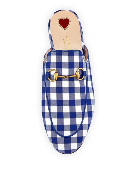 Gucci Flat Princetown Gingham Mule