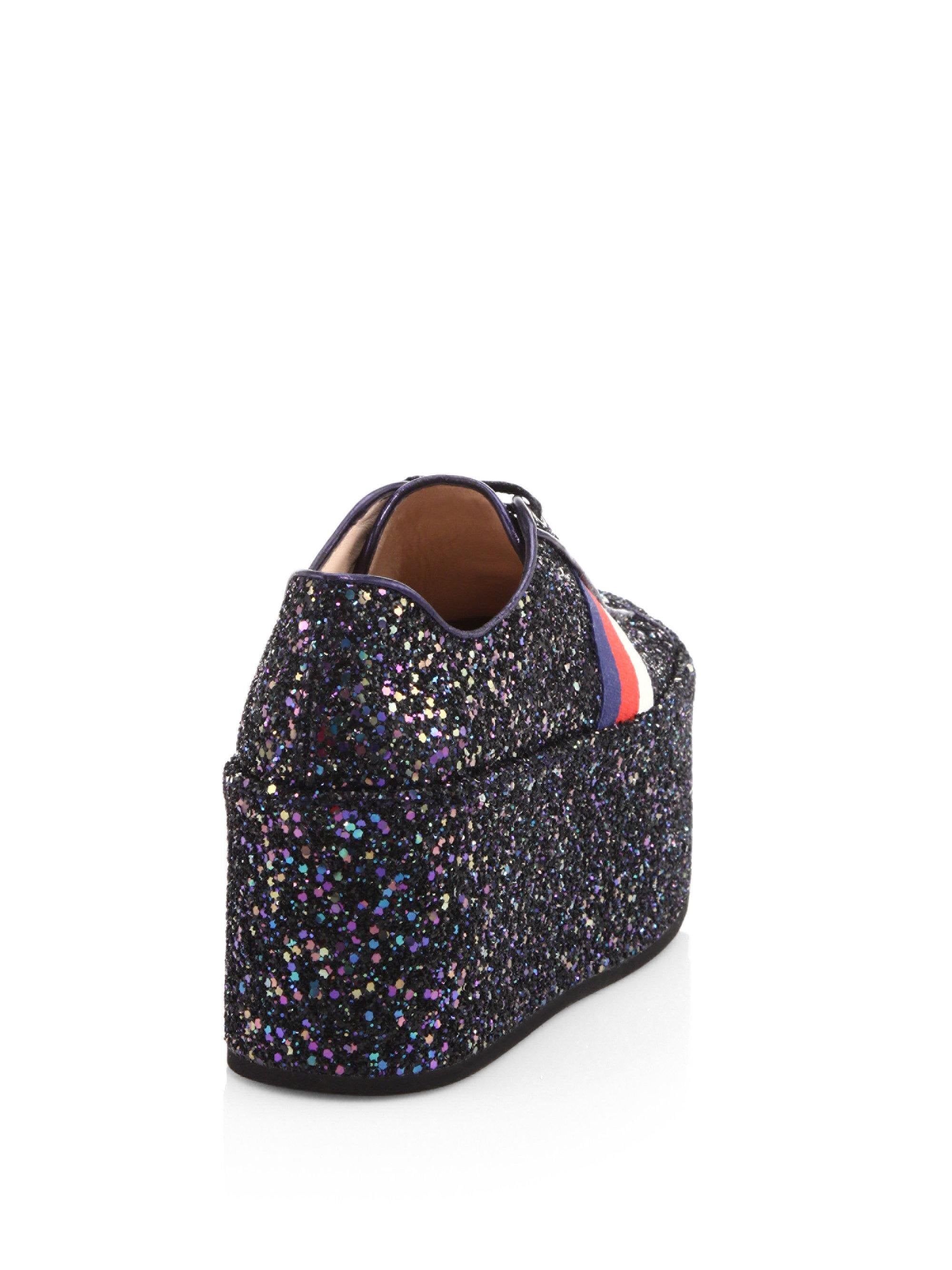 GUCCI Peggy Glitter Platform Sneakers