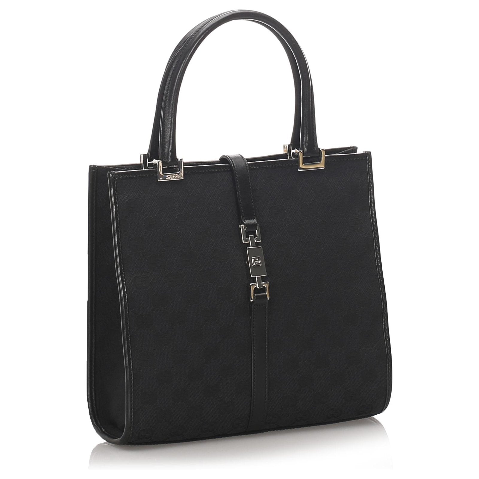 GUCCI GG CANVAS & LEATHER JACKIE TOTE BAG