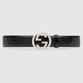 GUCCI GUCCISSIMA INTERLOCKING G LEATHER BELT