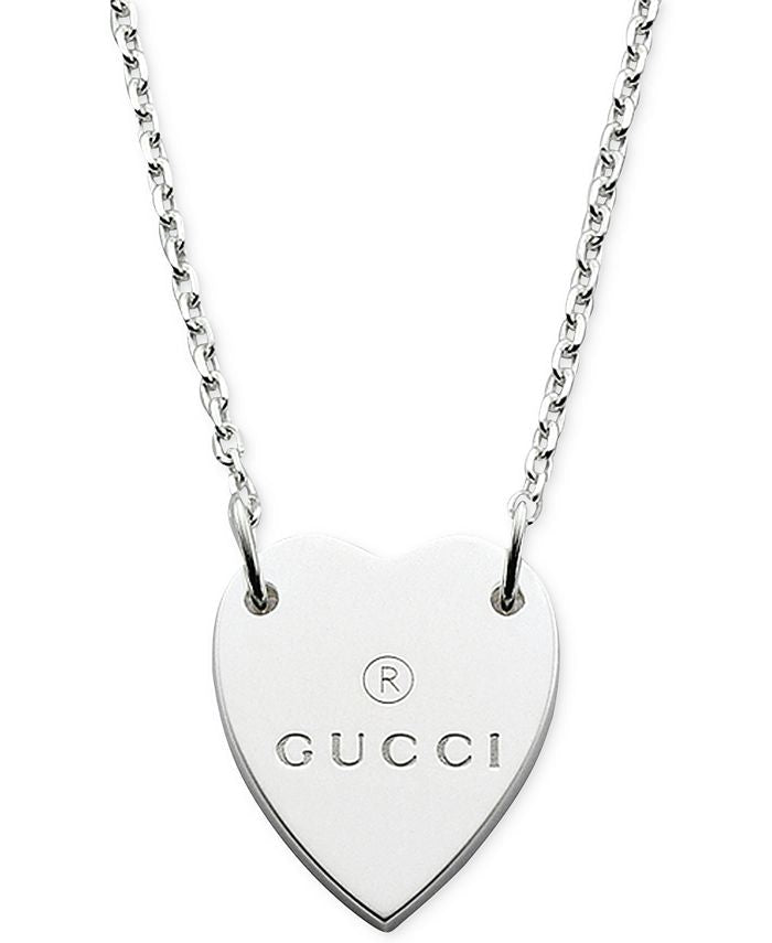 Gucci Sterling Silver Heart Pendant Necklace
