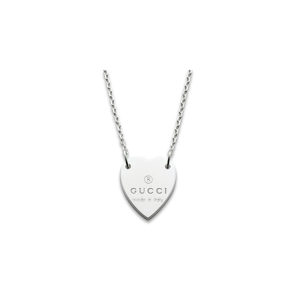 Gucci Sterling Silver Heart Pendant Necklace