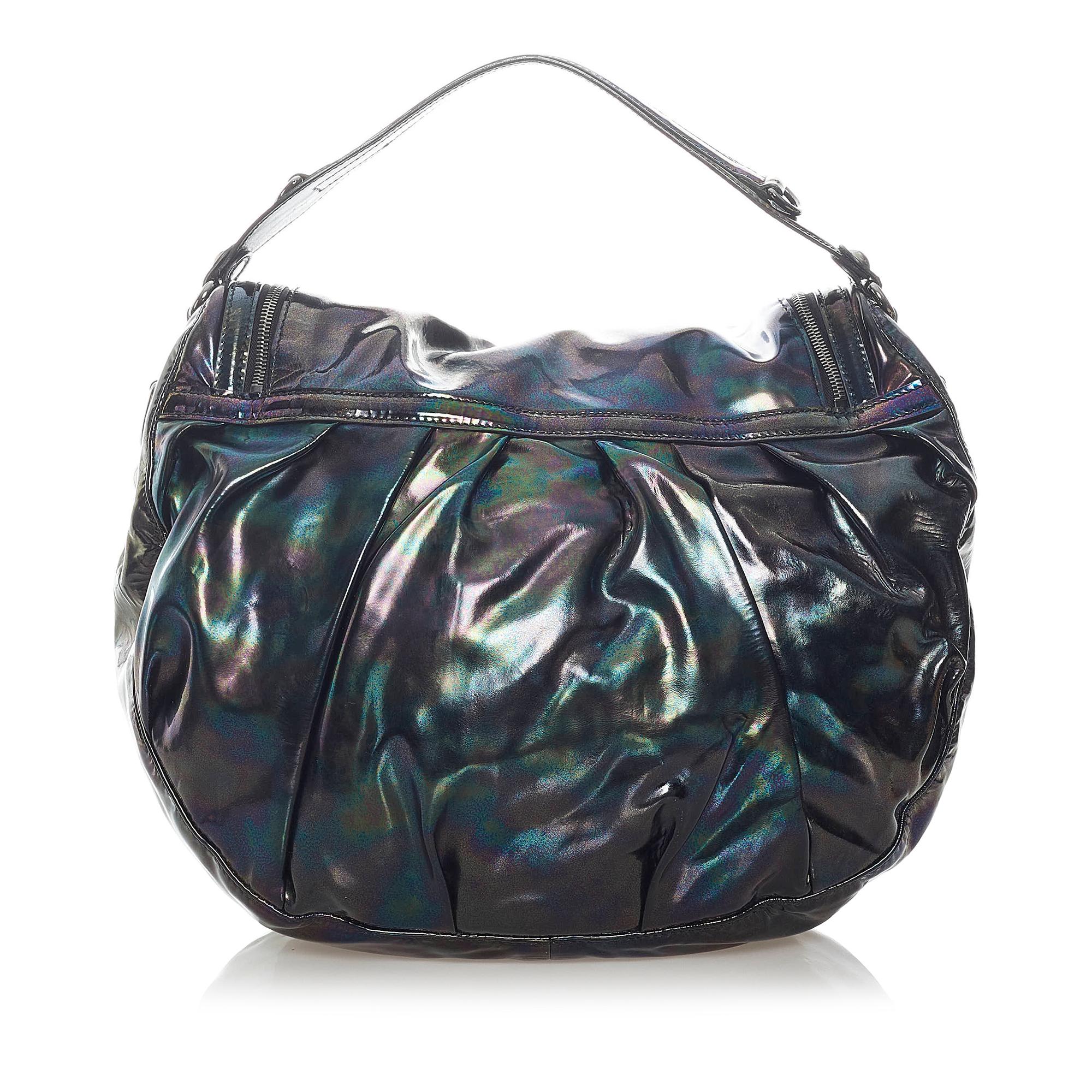 Gucci Icon Bit Patent Leather Hobo Bag (SHG-31901)