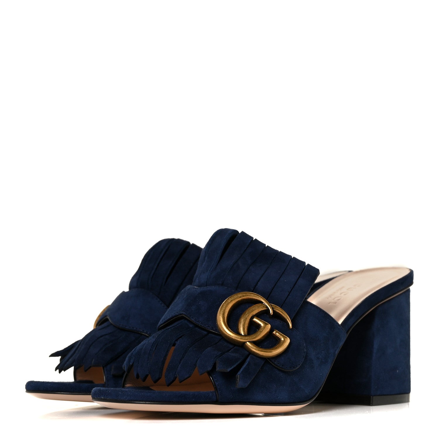 GUCCI KID SCAMOSCIATO GG MARMONT FRINGE SANDAL