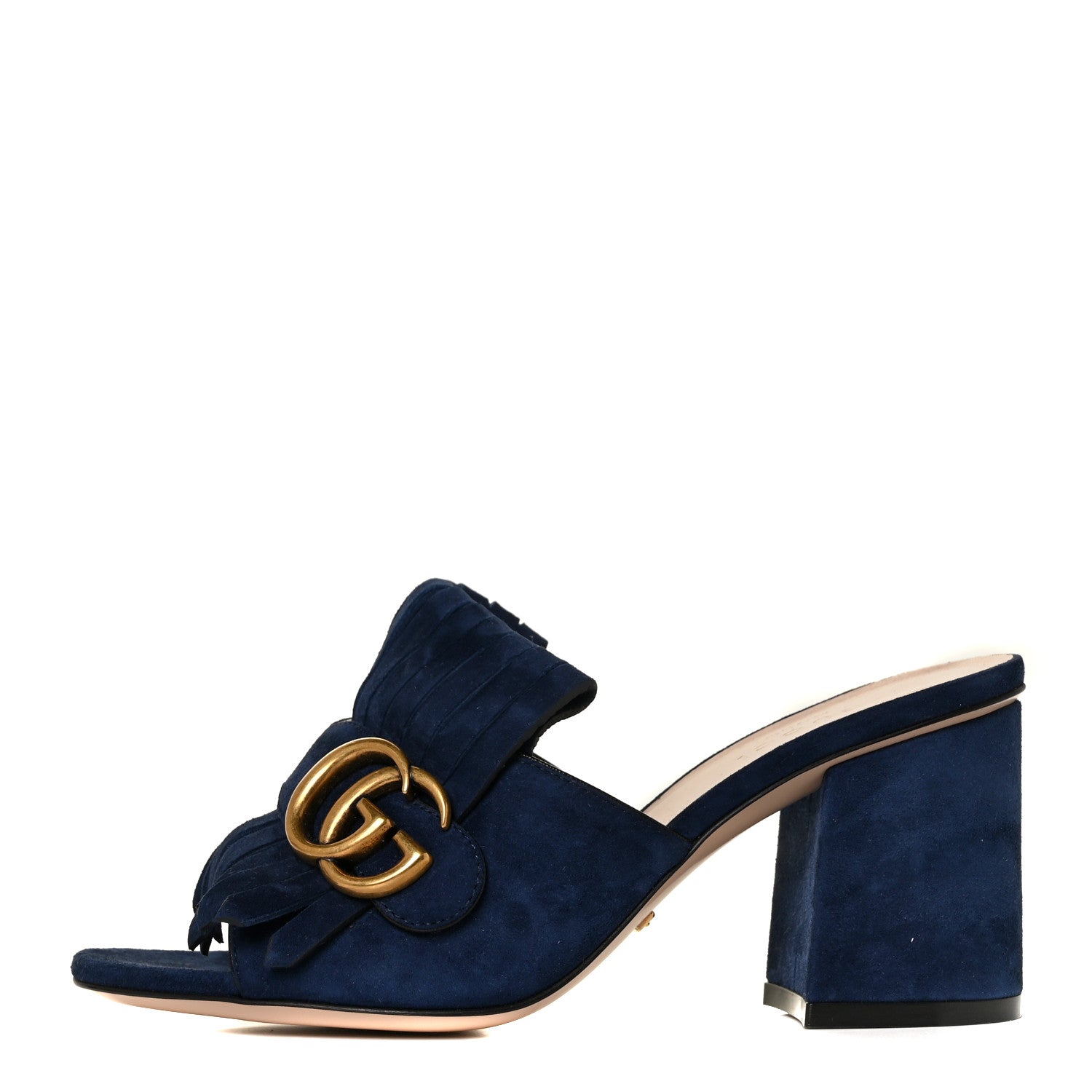 GUCCI KID SCAMOSCIATO GG MARMONT FRINGE SANDAL