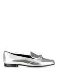 GUCCI METALLIC SILVER HORSEBIT LOAFERS