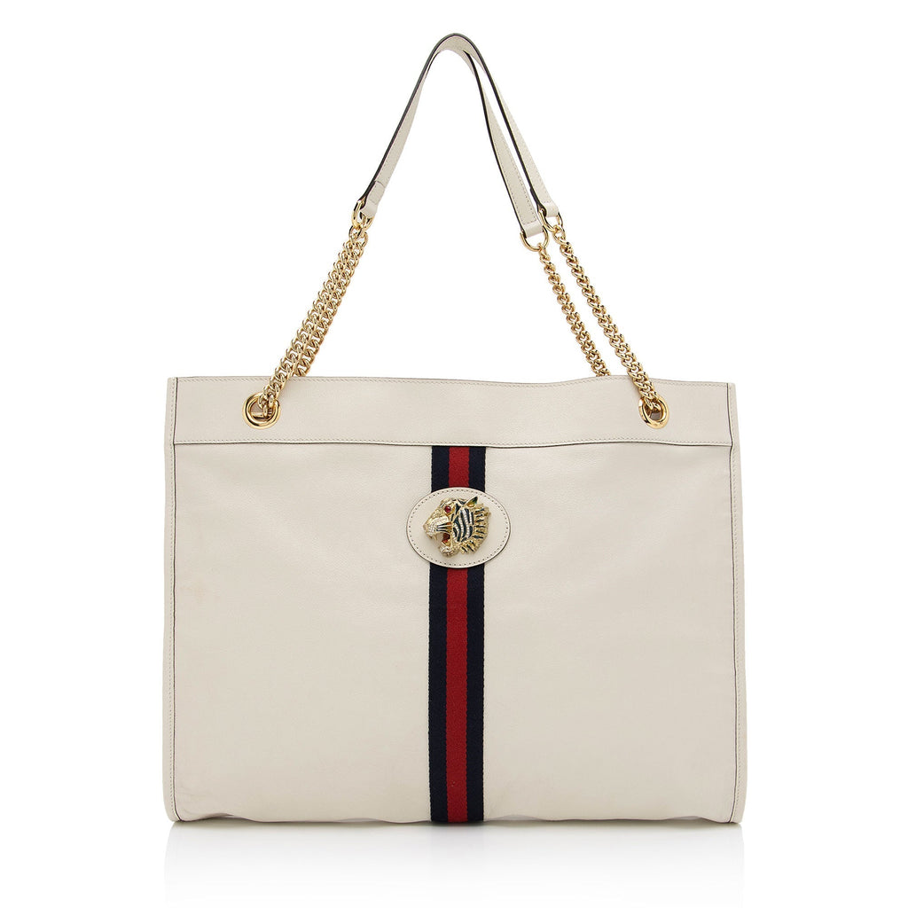 Gucci Leather Rajah Large Tote (SHF-cFWNwM)