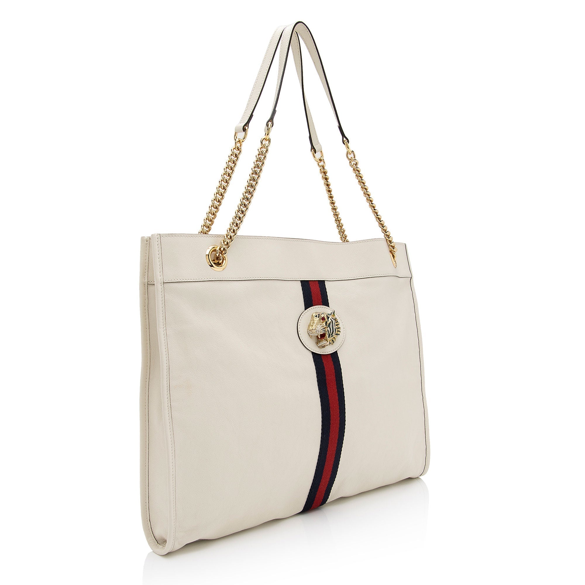 Gucci Leather Rajah Large Tote (SHF-cFWNwM)