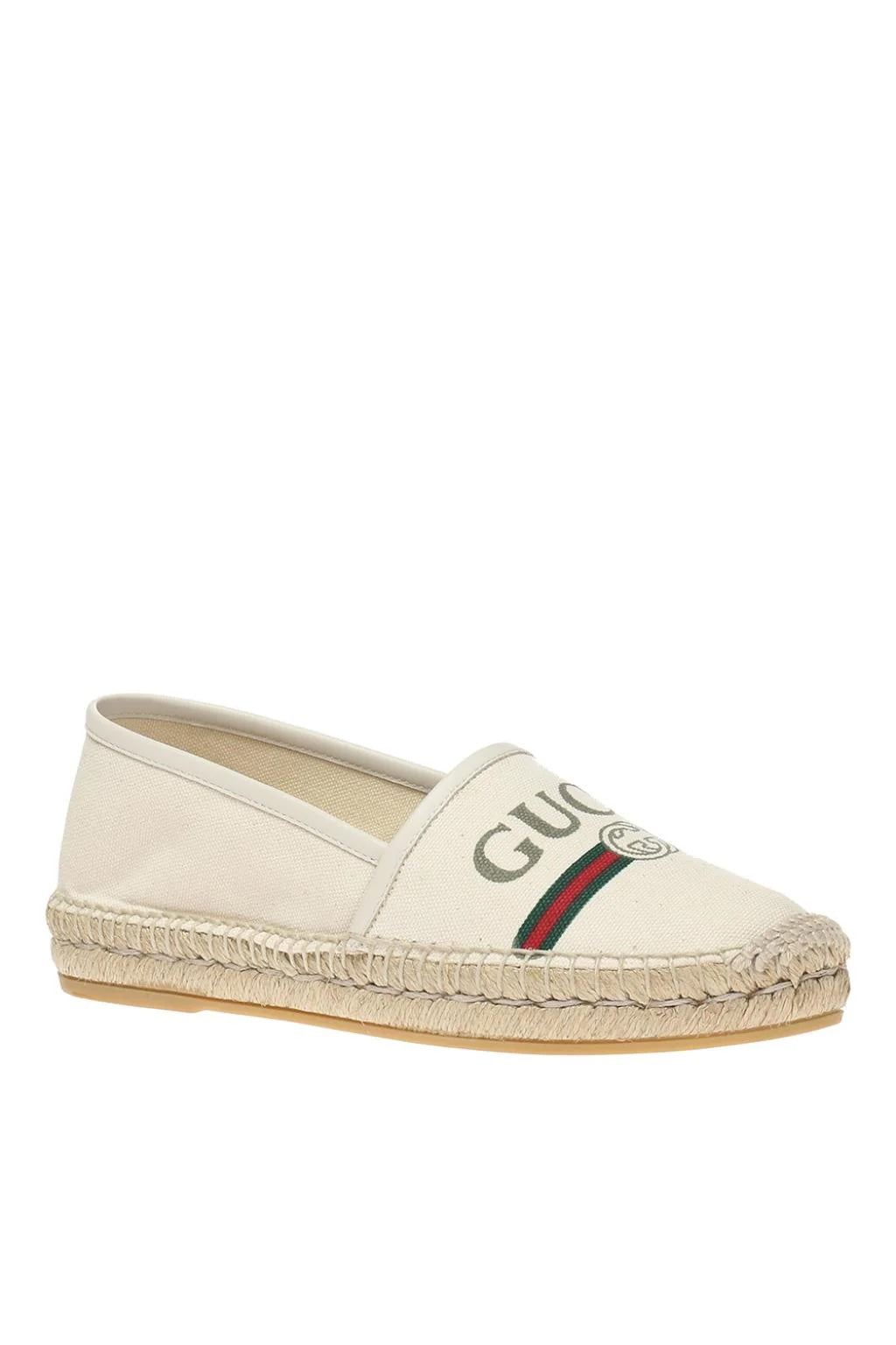GUCCI LOGO PRINTED CANVAS ESPADRILLES