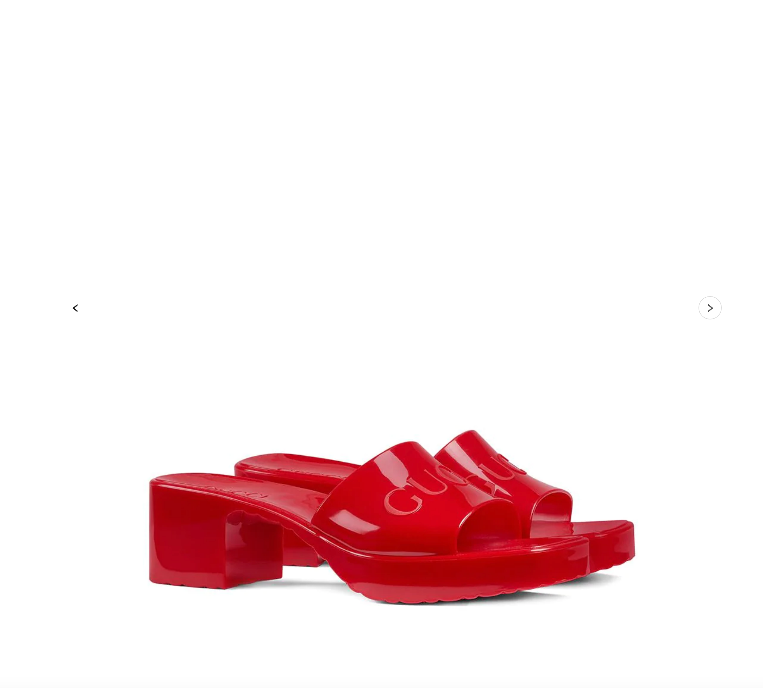 GUCCI LOGO RUBBER PLATFORM SLIDE SANDALS