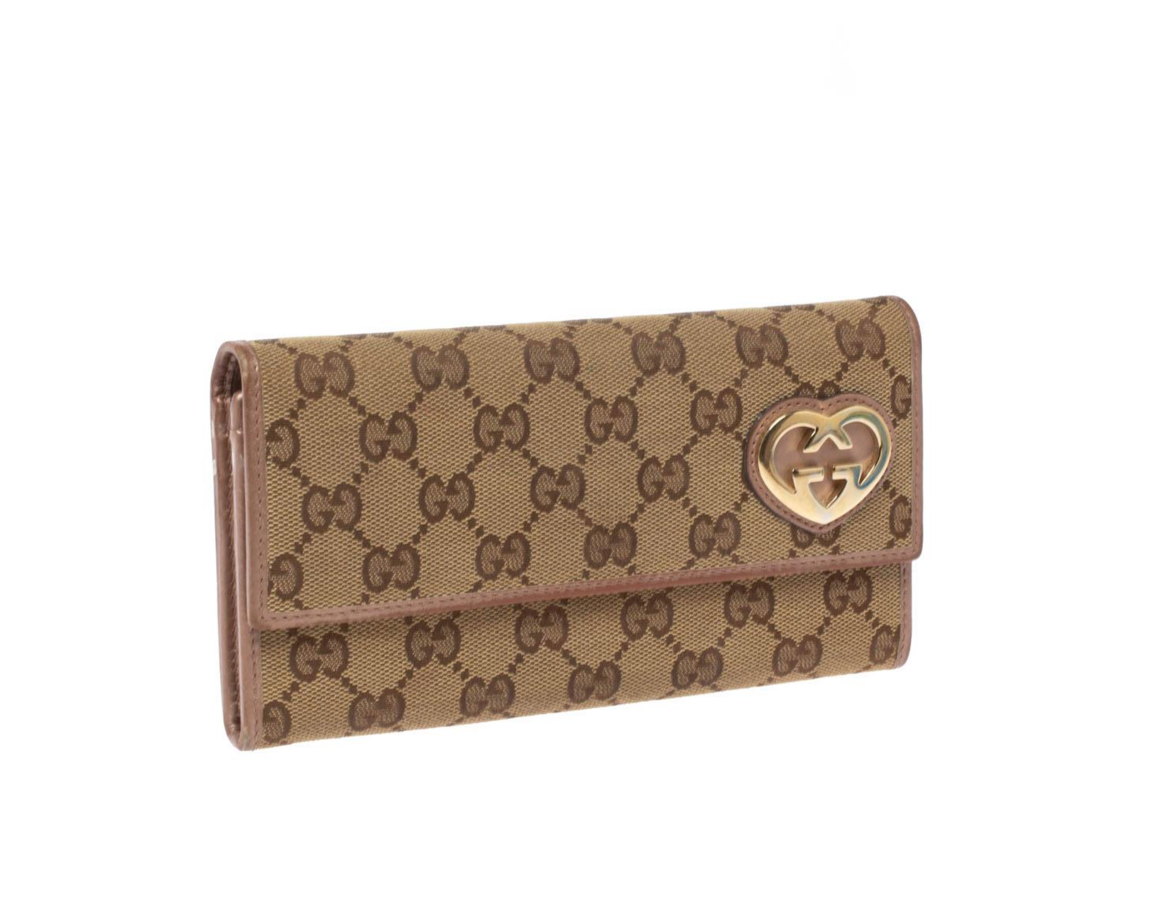 GUCCI Monogram Lovely Heart Continental Wallet