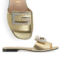 GUCCI Madelyn Square G Leather Slides