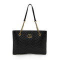 Gucci  Matelasse Calfskin GG Marmont Medium Chain Tote (SHF-14136)