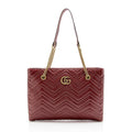 Gucci Matelasse Leather GG Marmont Medium Chain Tote (SHF-13172)
