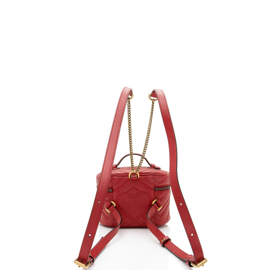 Gucci Matelasse Leather GG Marmont Round Mini Backpack (SHF-I7EvuE)