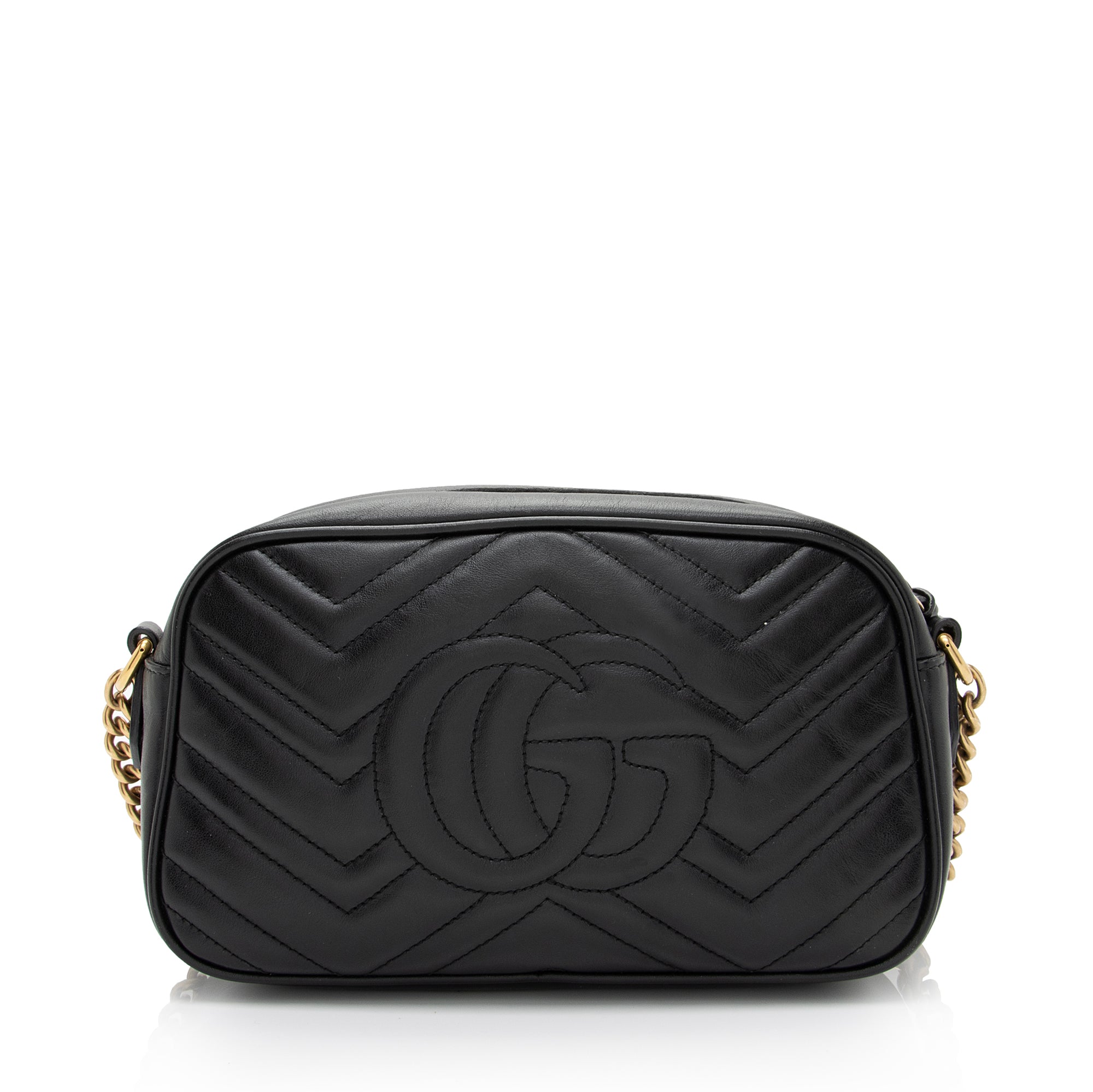 Gucci Matelasse Leather GG Marmont Small Shoulder Bag (SHF-Abtg9L)