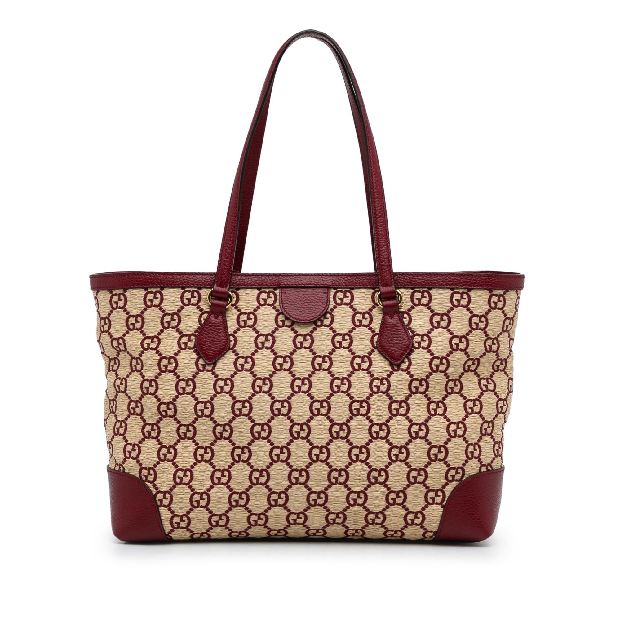 Gucci Medium GG Straw Ophidia Shopping Tote (SHG-sqj0kR)