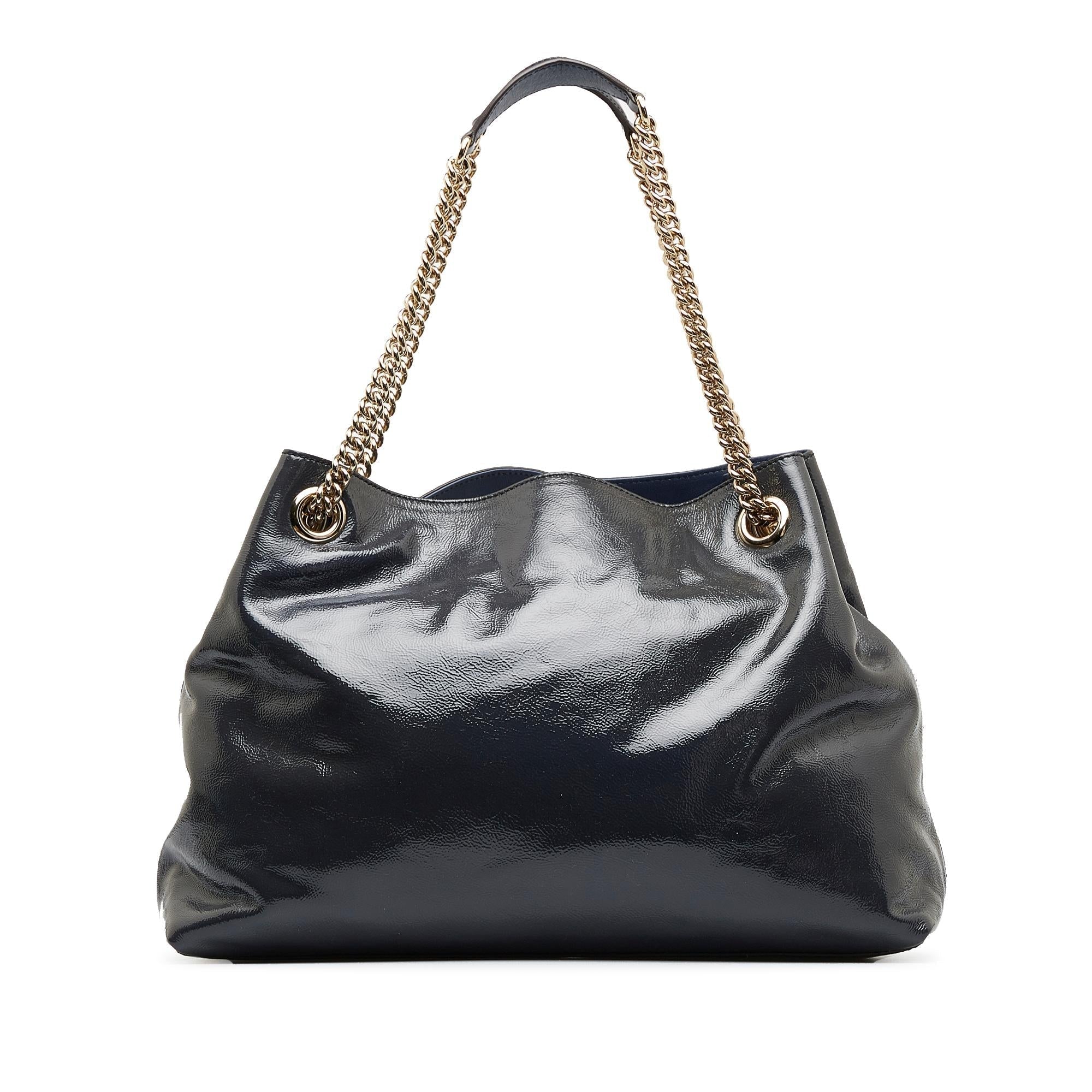 Gucci Medium Patent Soho Chain Tote (SHG-66oqjn)