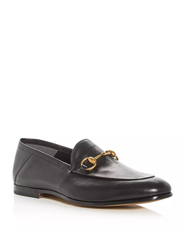 GUCCI MEN'S BRIXTON LEATHER APRON TOE ANGELLO LOAFERS