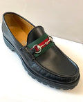 GUCCI MEN'S HORSEBIT WEB LUG SOLE LOAFERS
