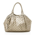 Gucci Metallic Guccissima Leather Sukey Medium Tote (SHF-13556)