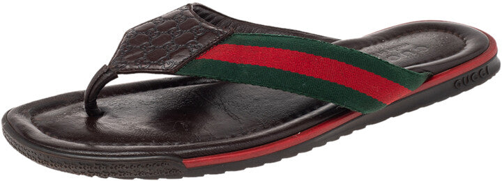 Gucci Micro Guccissima Leather Thong Sandals