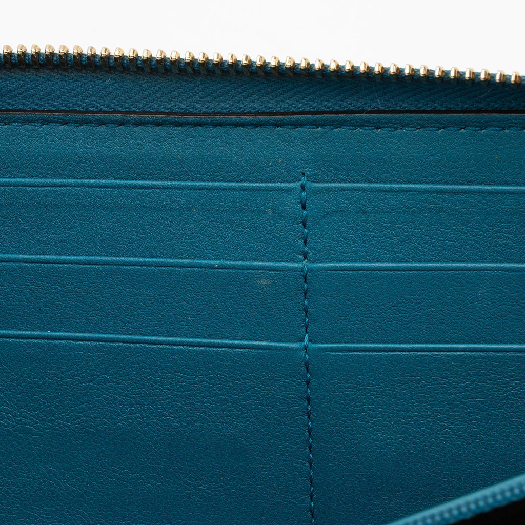 Gucci Microguccissima Patent Leather Nice Zip Around Wallet (SHF-as5XBr)
