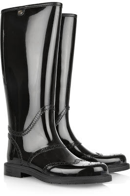 GUCCI BROGUE WELLINGTON RUBBER RAIN BOOTS