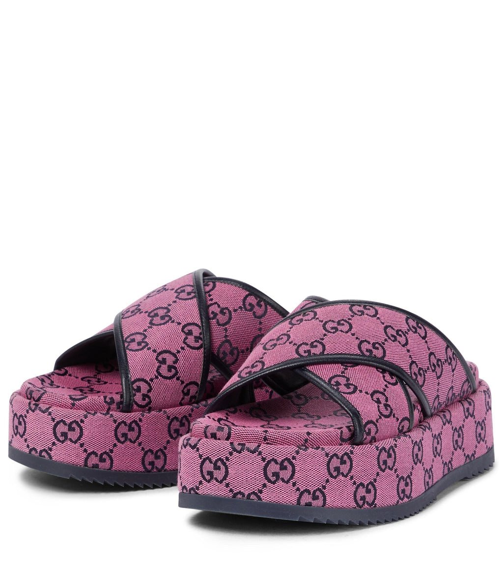 Gucci GG Multicolor platform sandal-Slides
