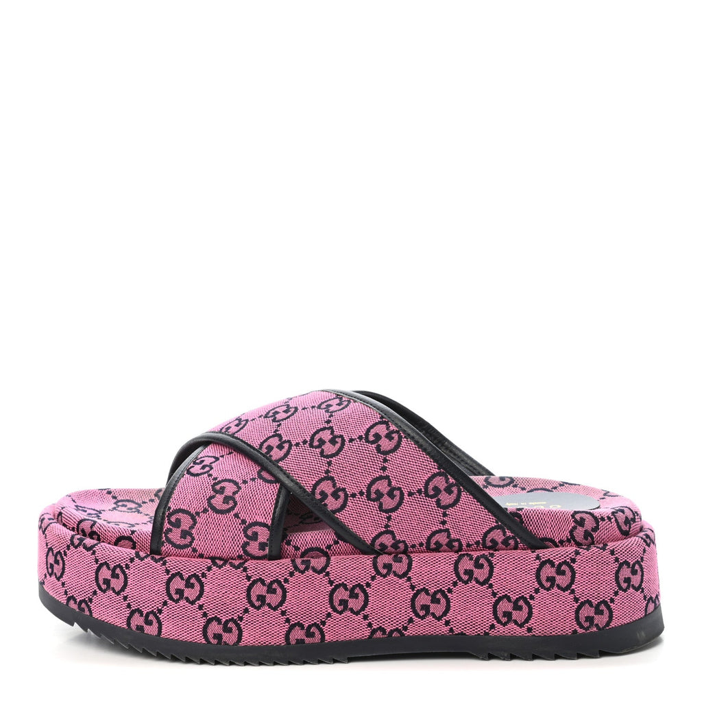 Gucci GG Multicolor platform sandal-Slides