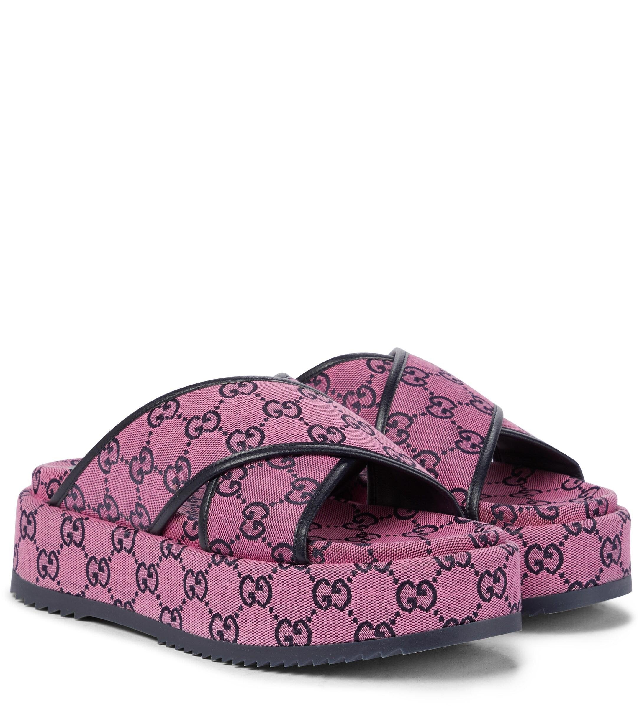 Gucci GG Multicolor platform sandal-Slides