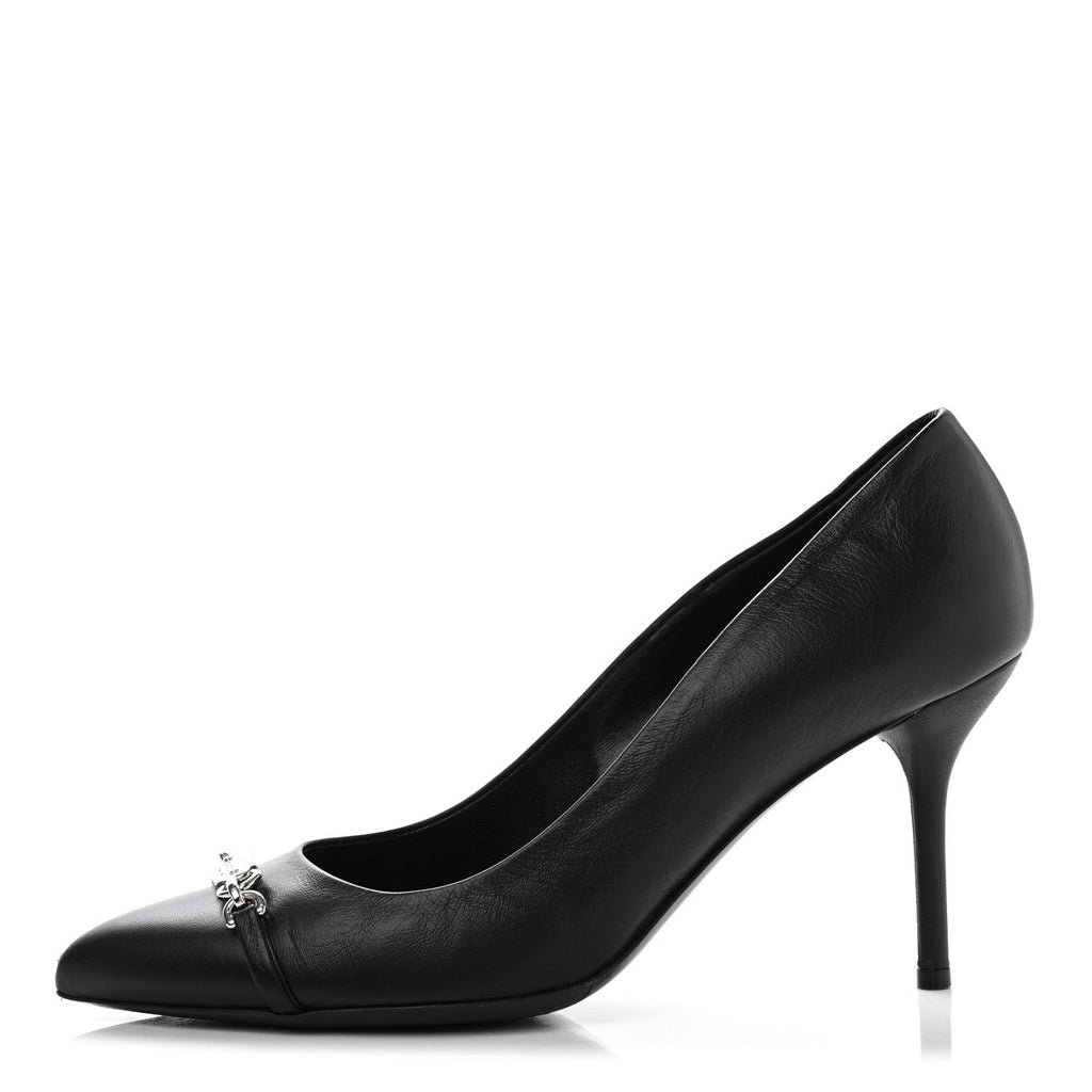 GUCCI NAPPA LEATHER MOOREA MOALITA MID HEEL PUMPS