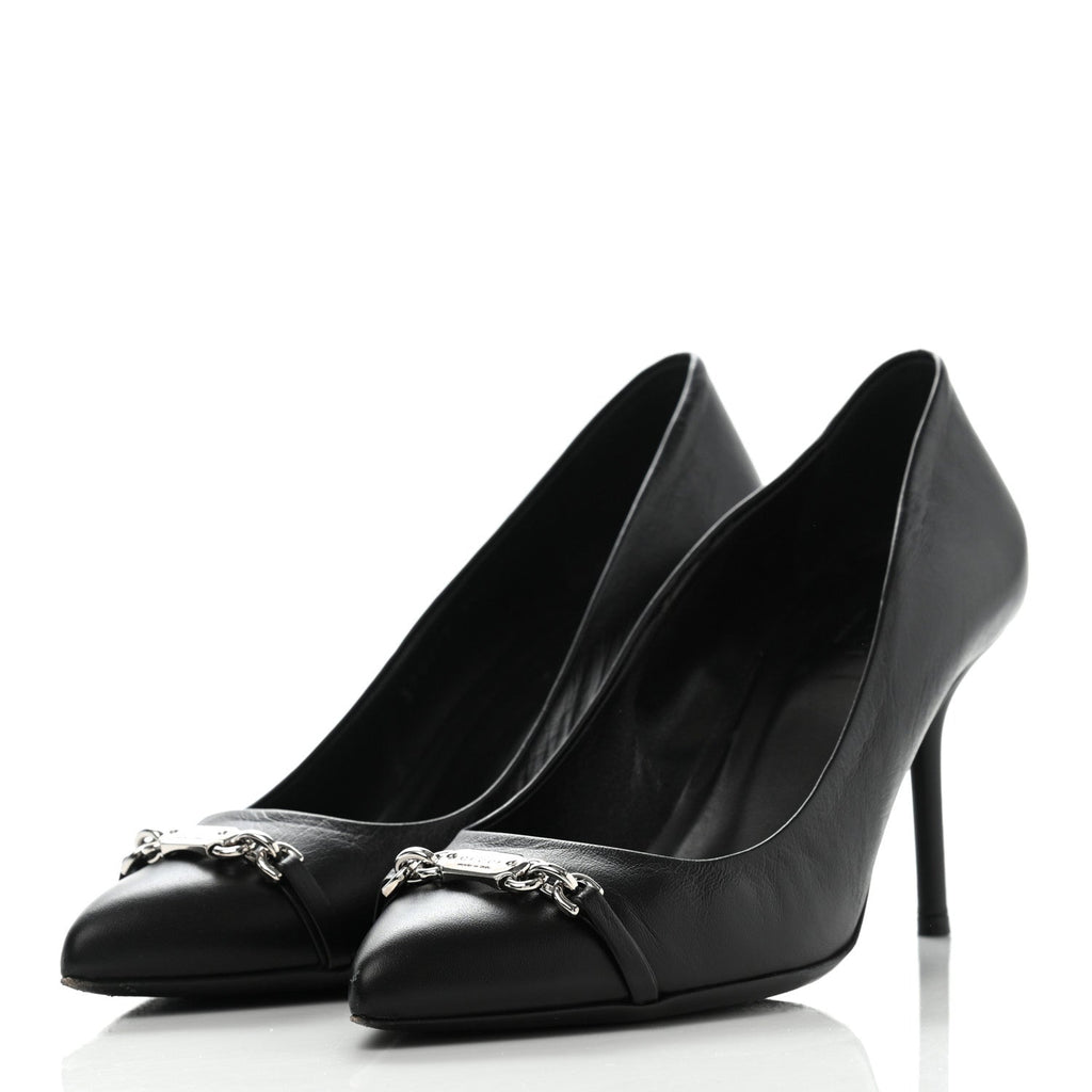 GUCCI NAPPA LEATHER MOOREA MOALITA MID HEEL PUMPS