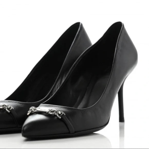 GUCCI NAPPA LEATHER MOOREA MOALITA MID HEEL PUMPS