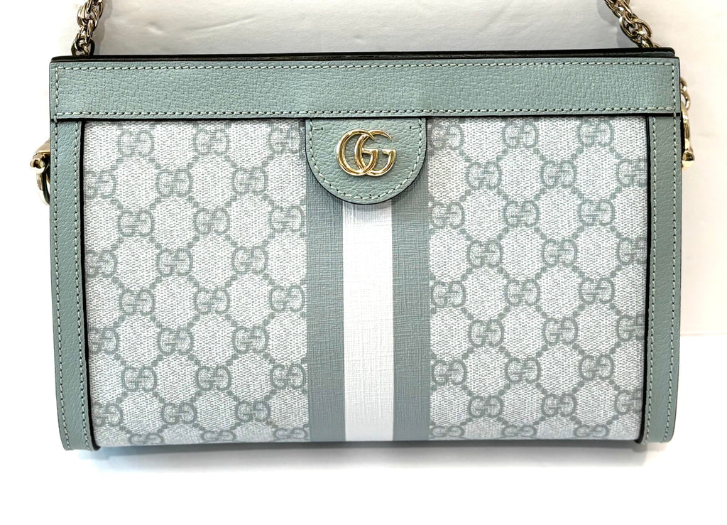 GUCCI GG SUPREME OPHIDIA SMALL SHOULDER CHAIN BAG IN BLUE HOTSELL
