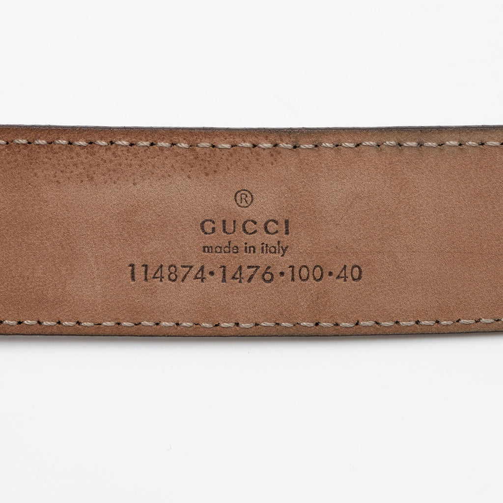 Gucci Patent Leather Microguccissima Interlocking G Narrow Belt - Size 40 / 100 (SHF-UcAdV9)