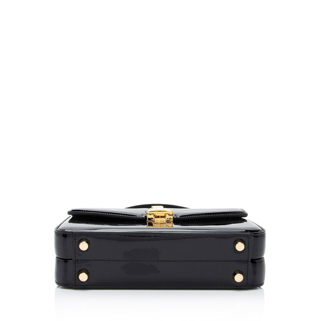 Gucci Patent Leather Sylvie 1969 Top Handle Mini Satchel (SHF-LRHVS4)