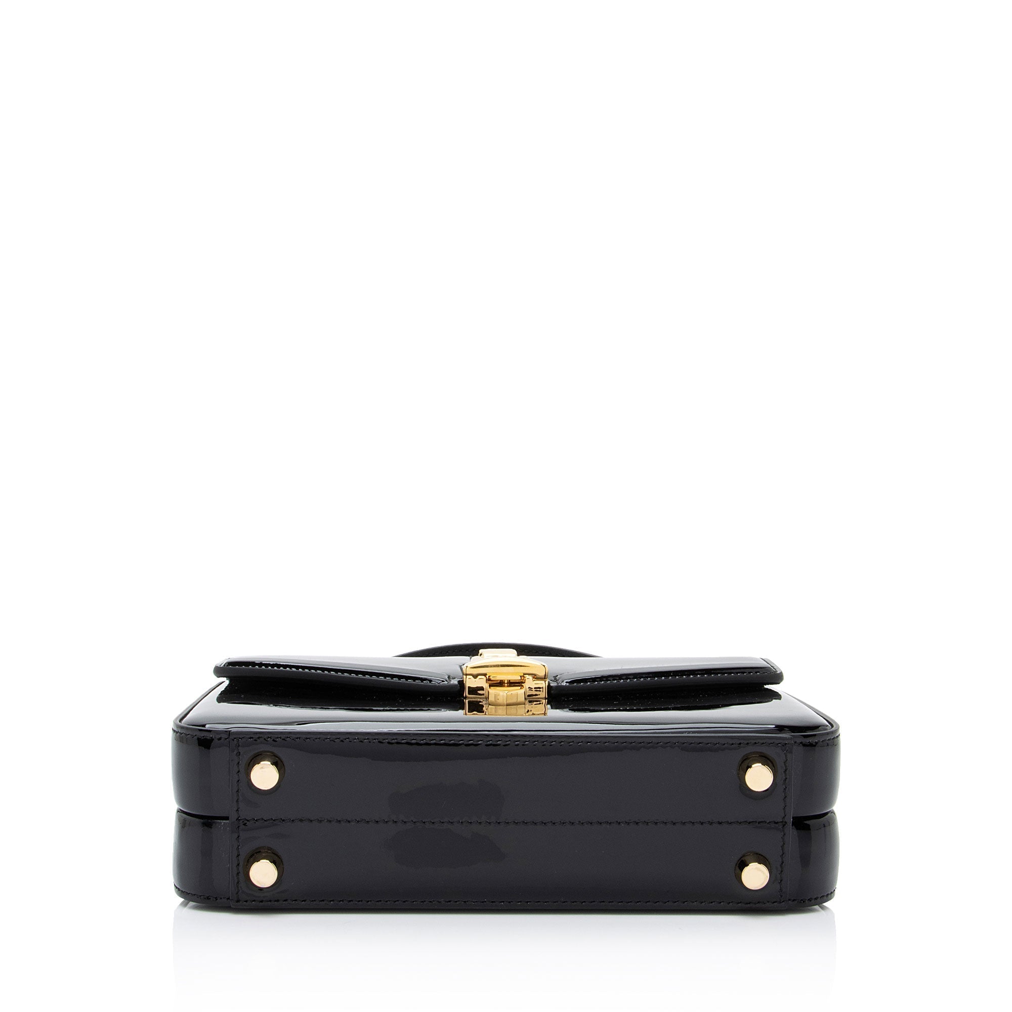 Gucci Patent Leather Sylvie 1969 Top Handle Mini Satchel (SHF-LRHVS4)