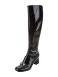 GUCCI PATENT LILIAN HORSEBIT KNEE HIGH BOOTS