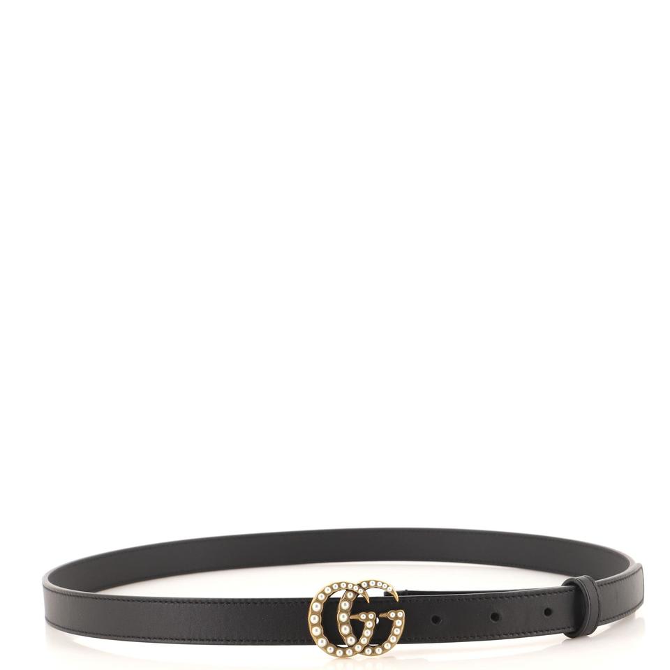 GUCCI PEARLY GG MARMONT LEATHER BELT