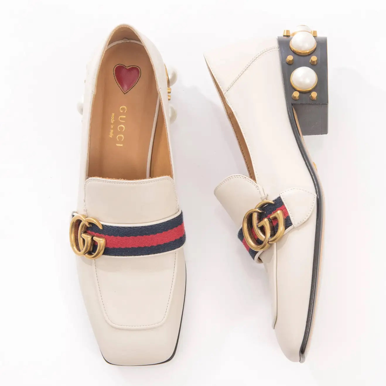 GUCCI PEYTON WEB STRIPE LOAFERS