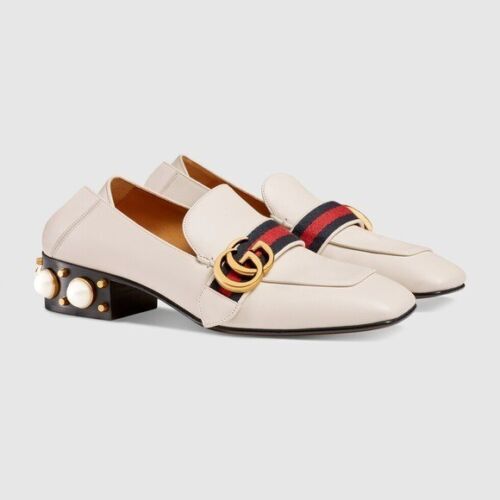 GUCCI PEYTON WEB STRIPE LOAFERS
