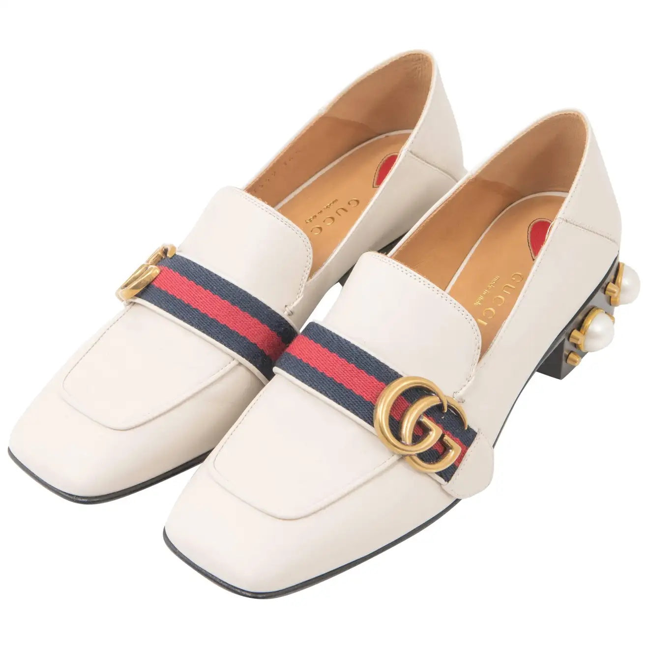GUCCI PEYTON WEB STRIPE LOAFERS