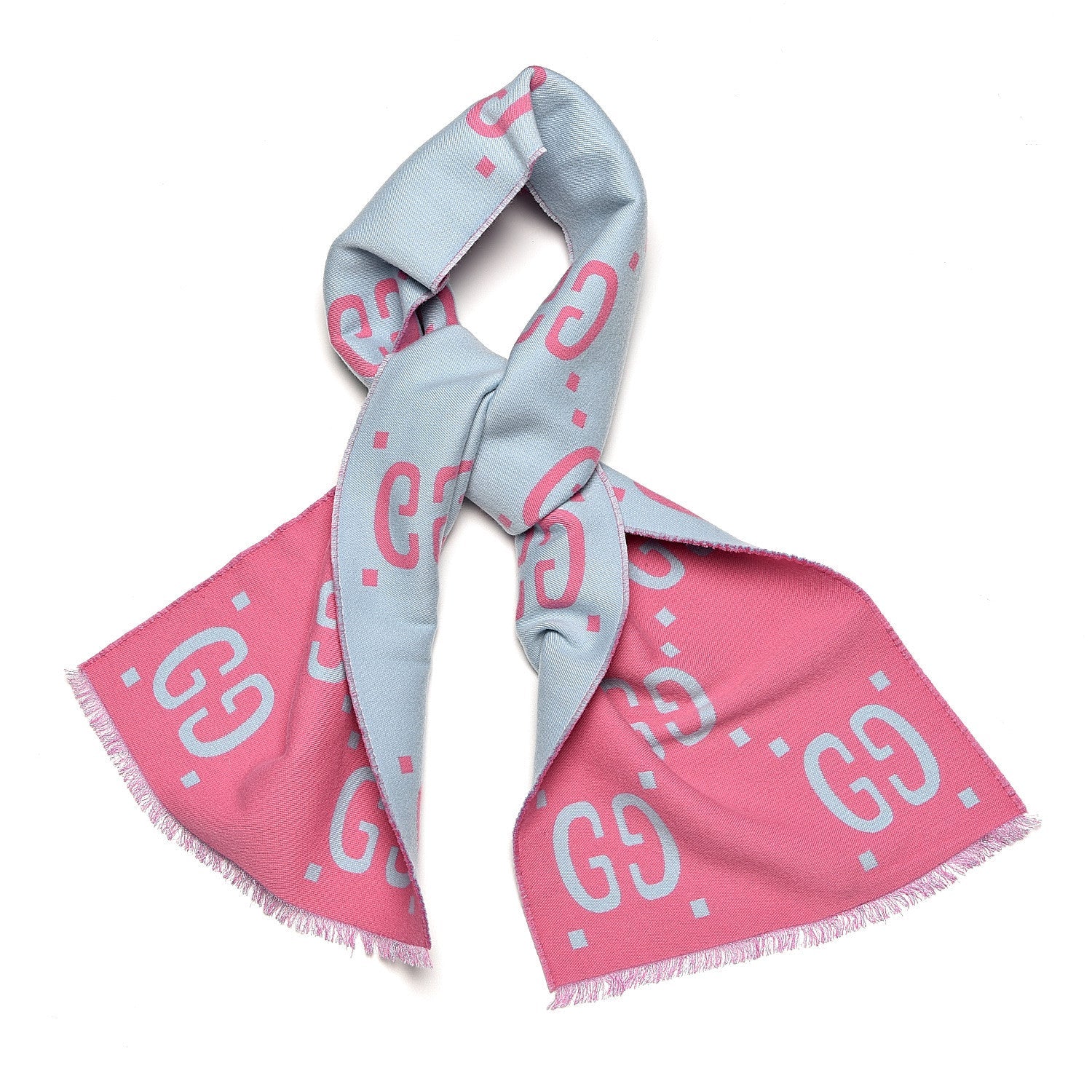 GUCCI GG MONOGRAM WOOL SILK JACQUARD SCRAF