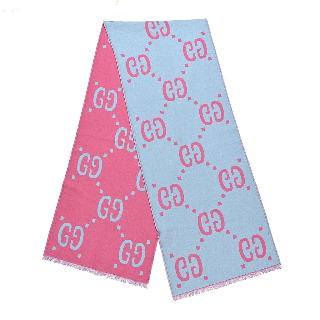 GUCCI GG MONOGRAM WOOL SILK JACQUARD SCRAF