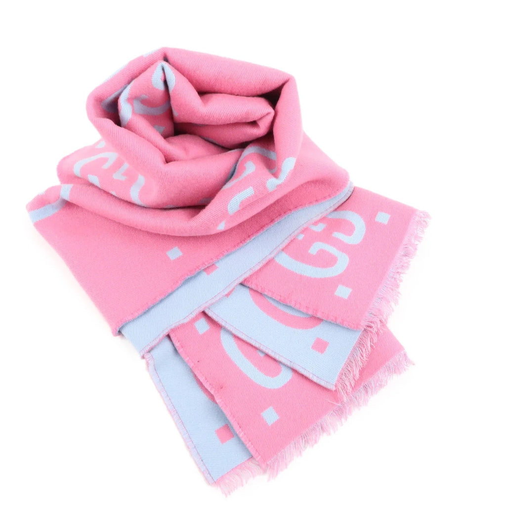 GUCCI GG MONOGRAM WOOL SILK JACQUARD SCRAF
