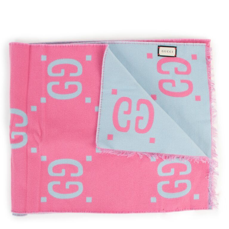 GUCCI GG MONOGRAM WOOL SILK JACQUARD SCRAF